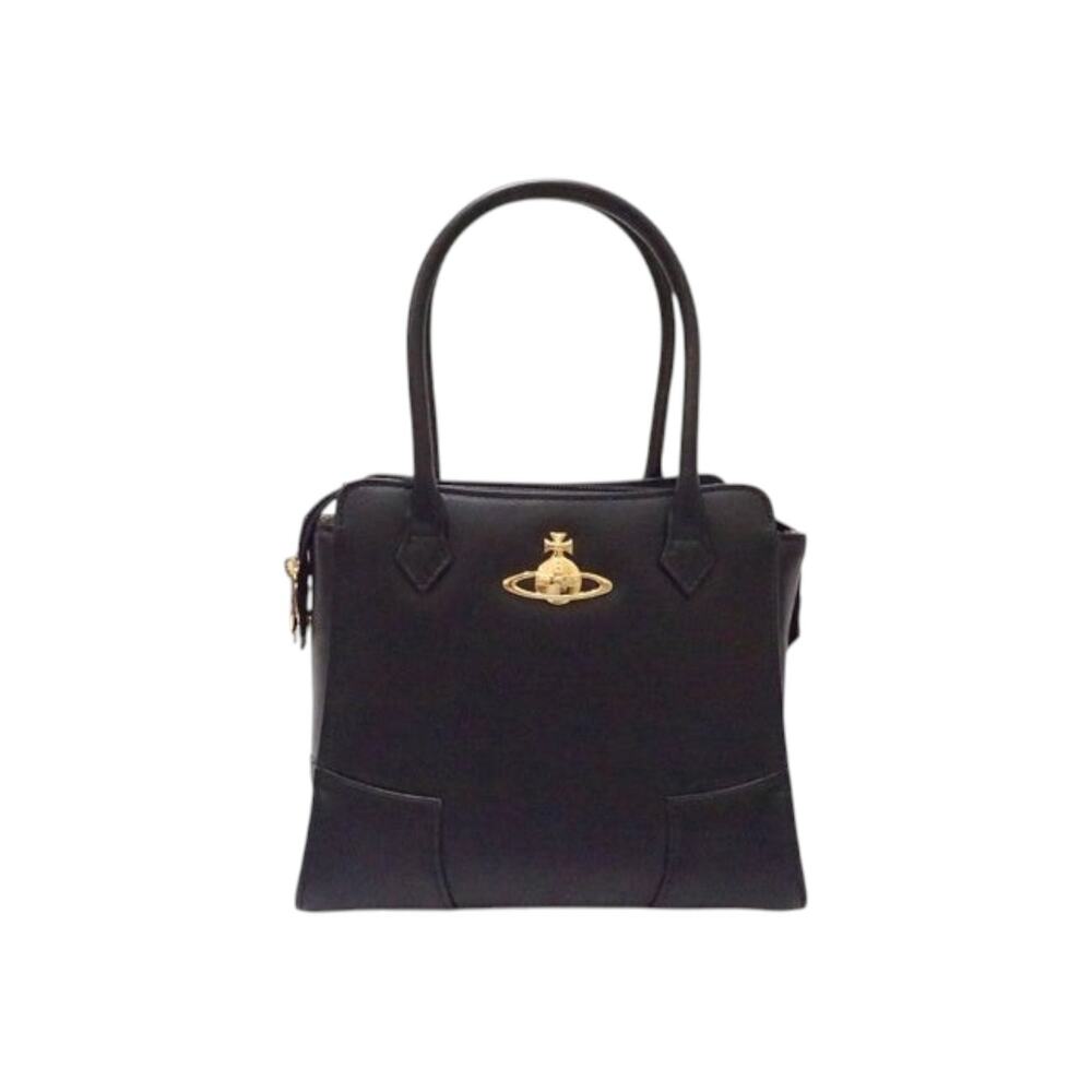 7189 - Vivienne Westwood Enamel Handbag Black